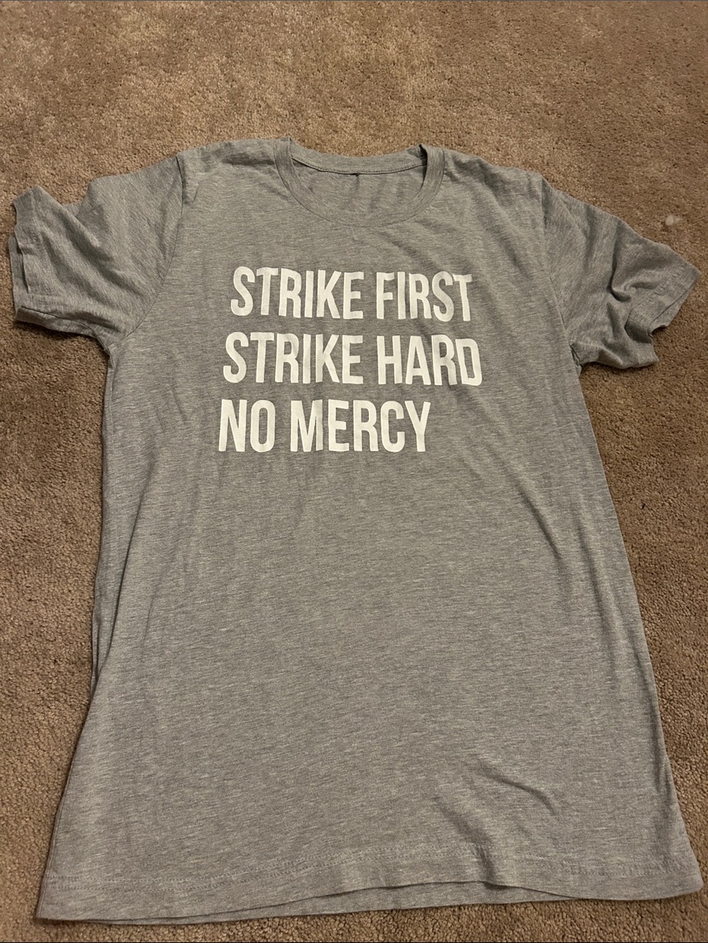 Cobra 🐍 Kai Gray Graphic Tee - "Strike First Strike Hard No Mercy"